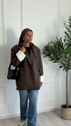 Blazer Oversize a rayure l Mocca