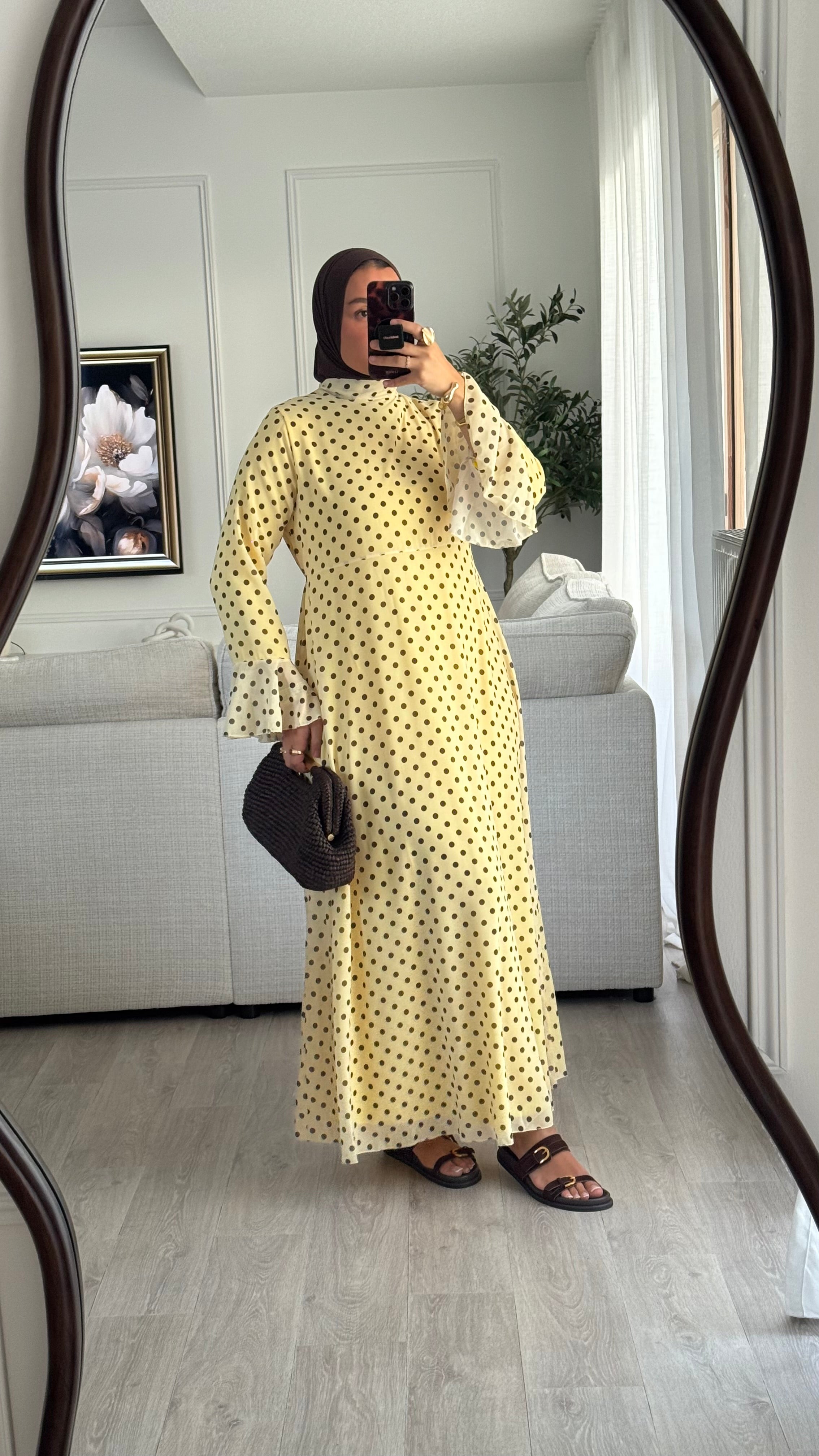 Robe à pois Kayna | Jaune