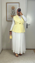 Lemon sleeveless blazer