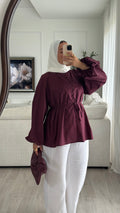 Blouse 100% cotton | Prune