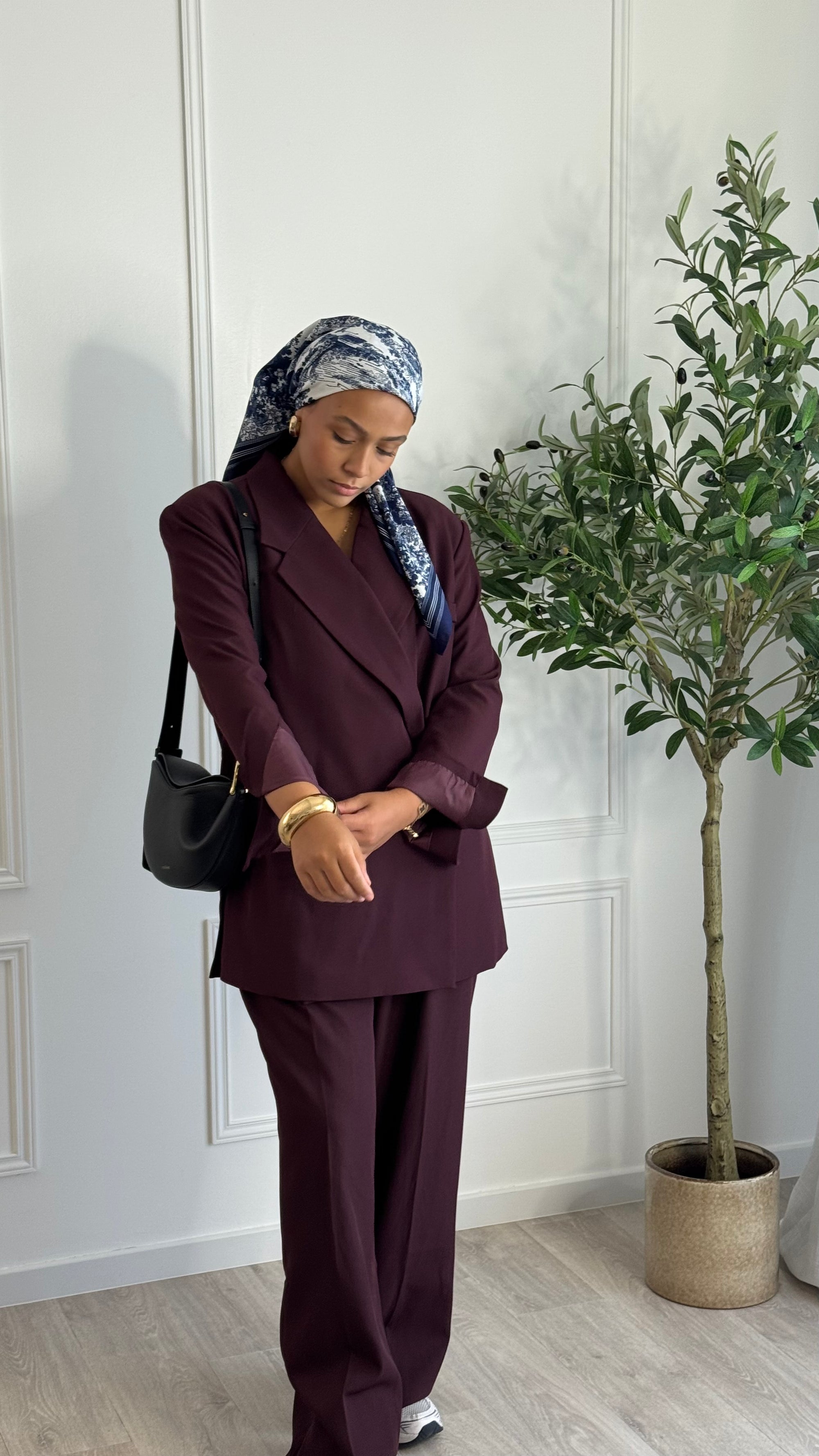Blazer croisée oversize l Burgundy
