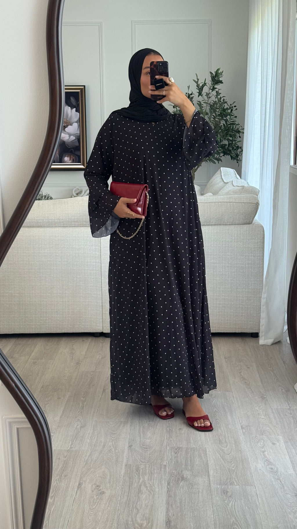 Robe à pois mousseline | Noir