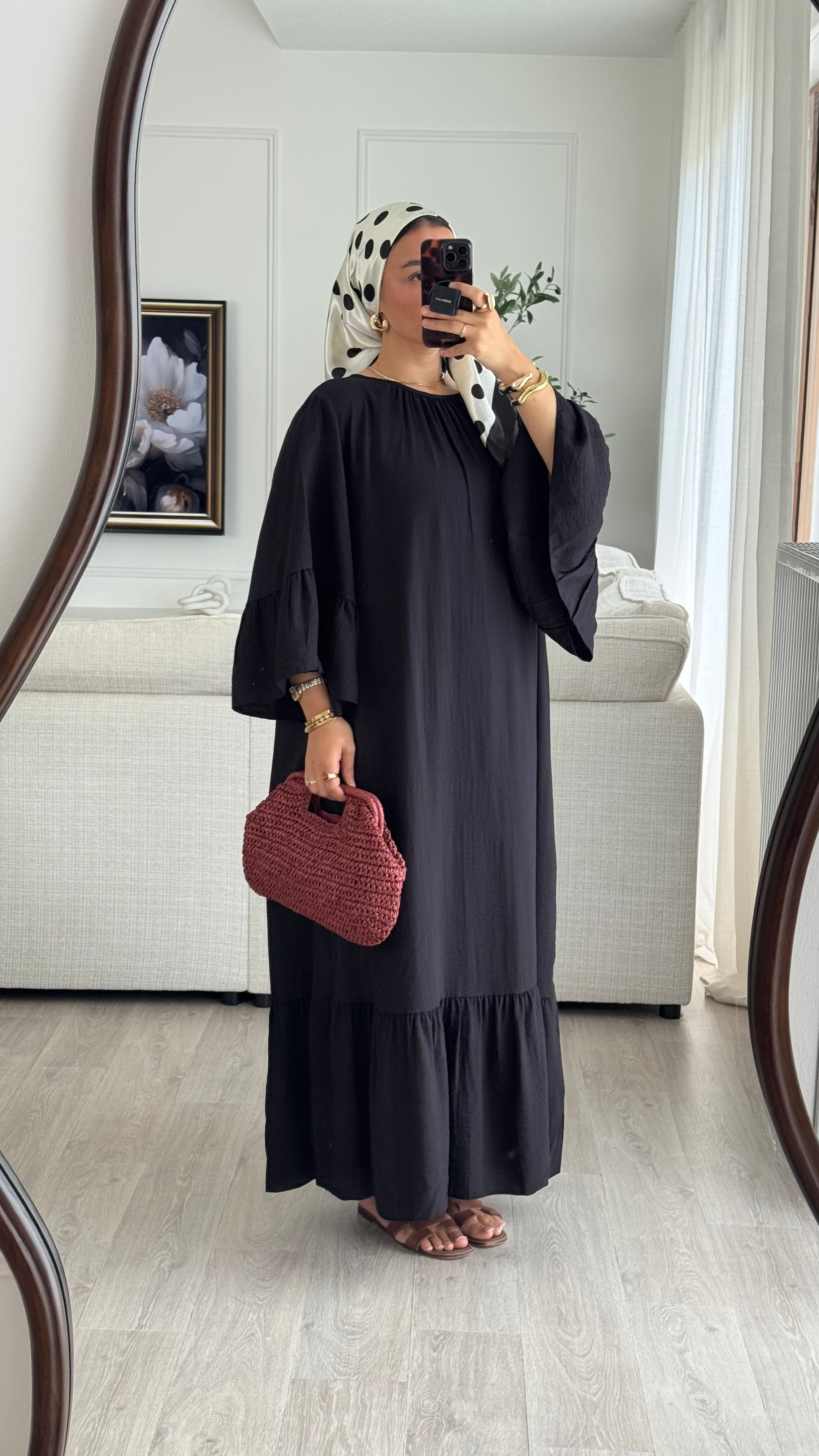 Robe à volant | noir