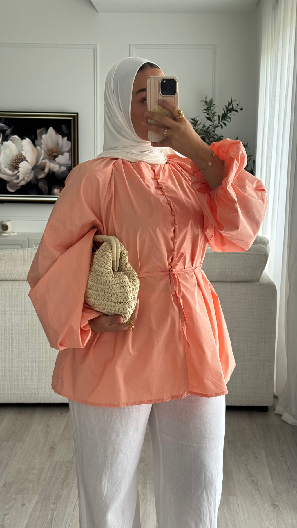 Blouse 100% cotton | Orange