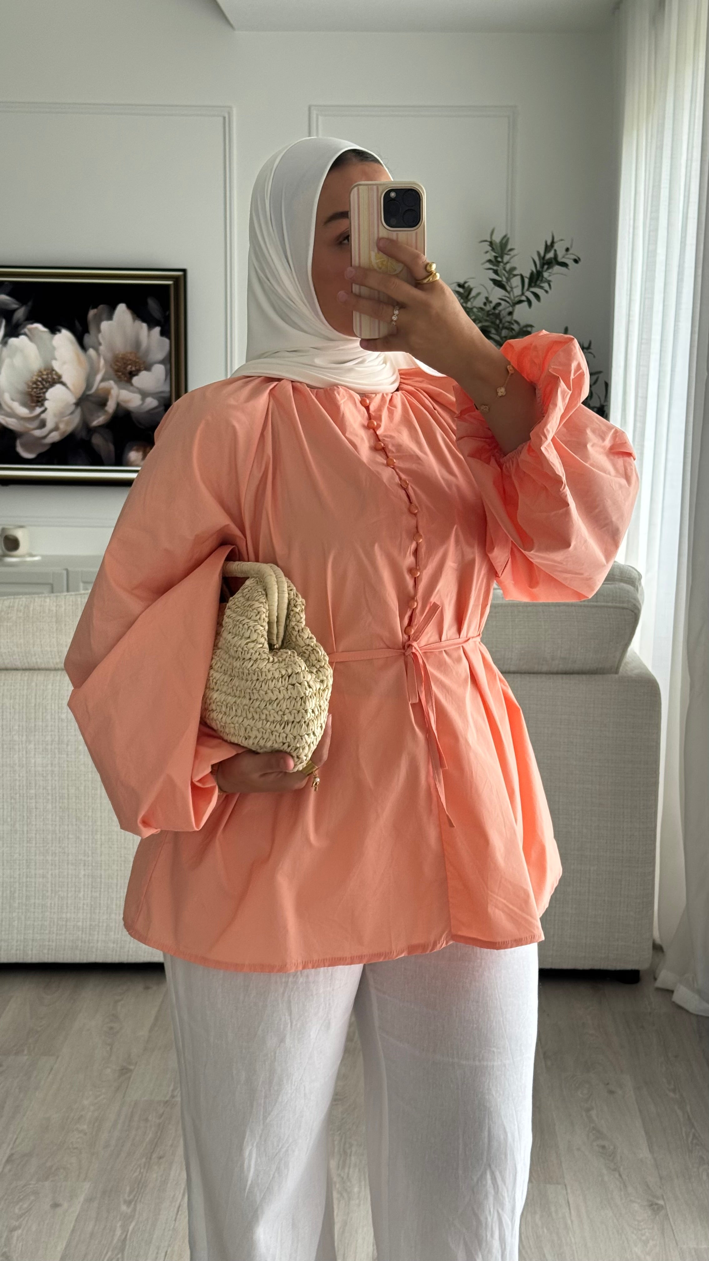 Blouse 100% cotton | Orange