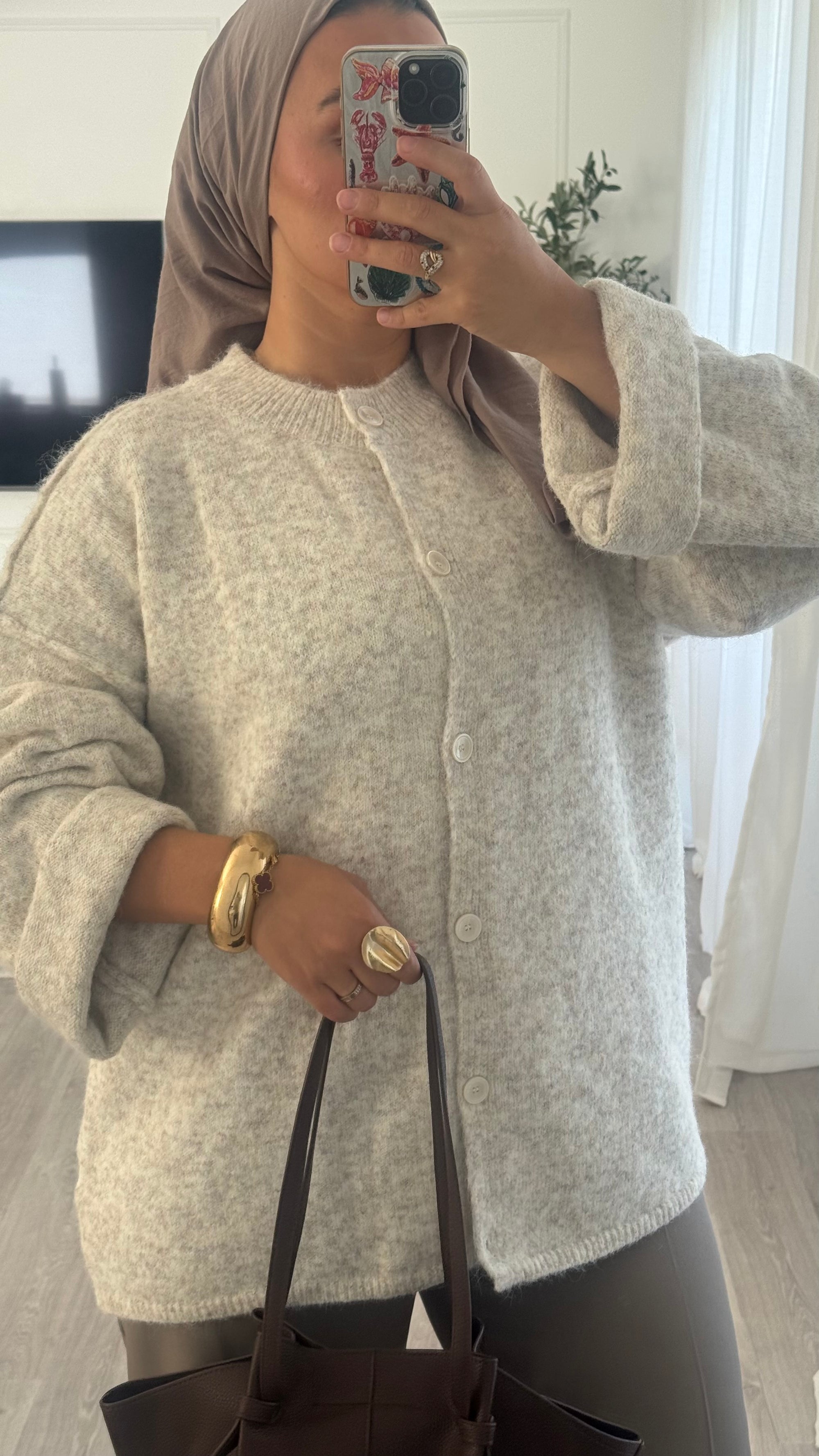Gilet Cocoon | Beige chiné