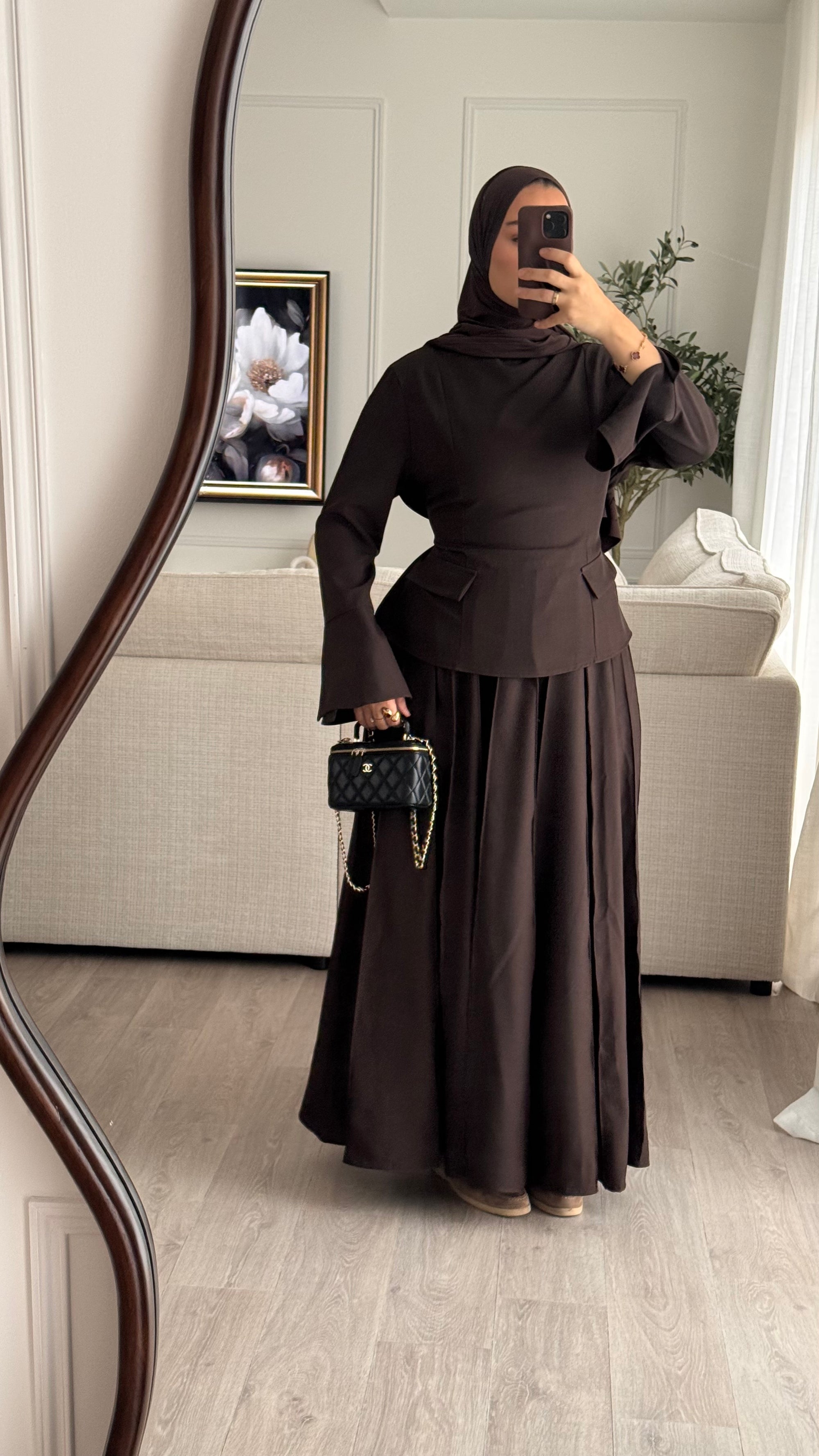 Ensemble jupe Carina | Chocolat [ PRÉCOMMANDE]