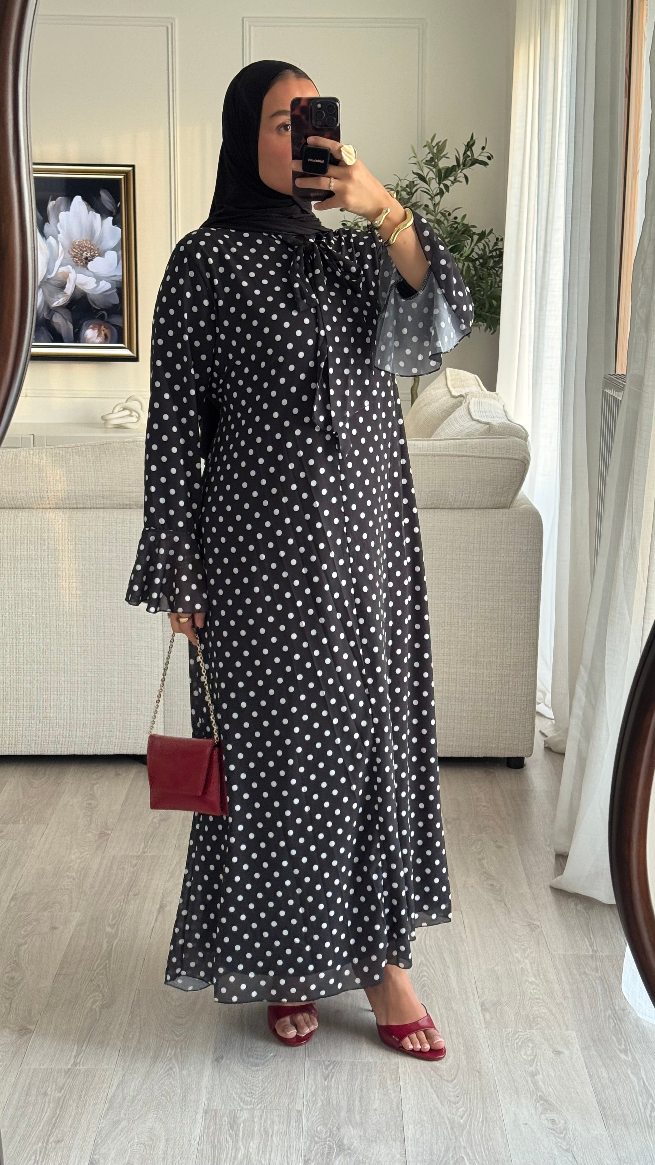 Robe à pois Kayna | Noir