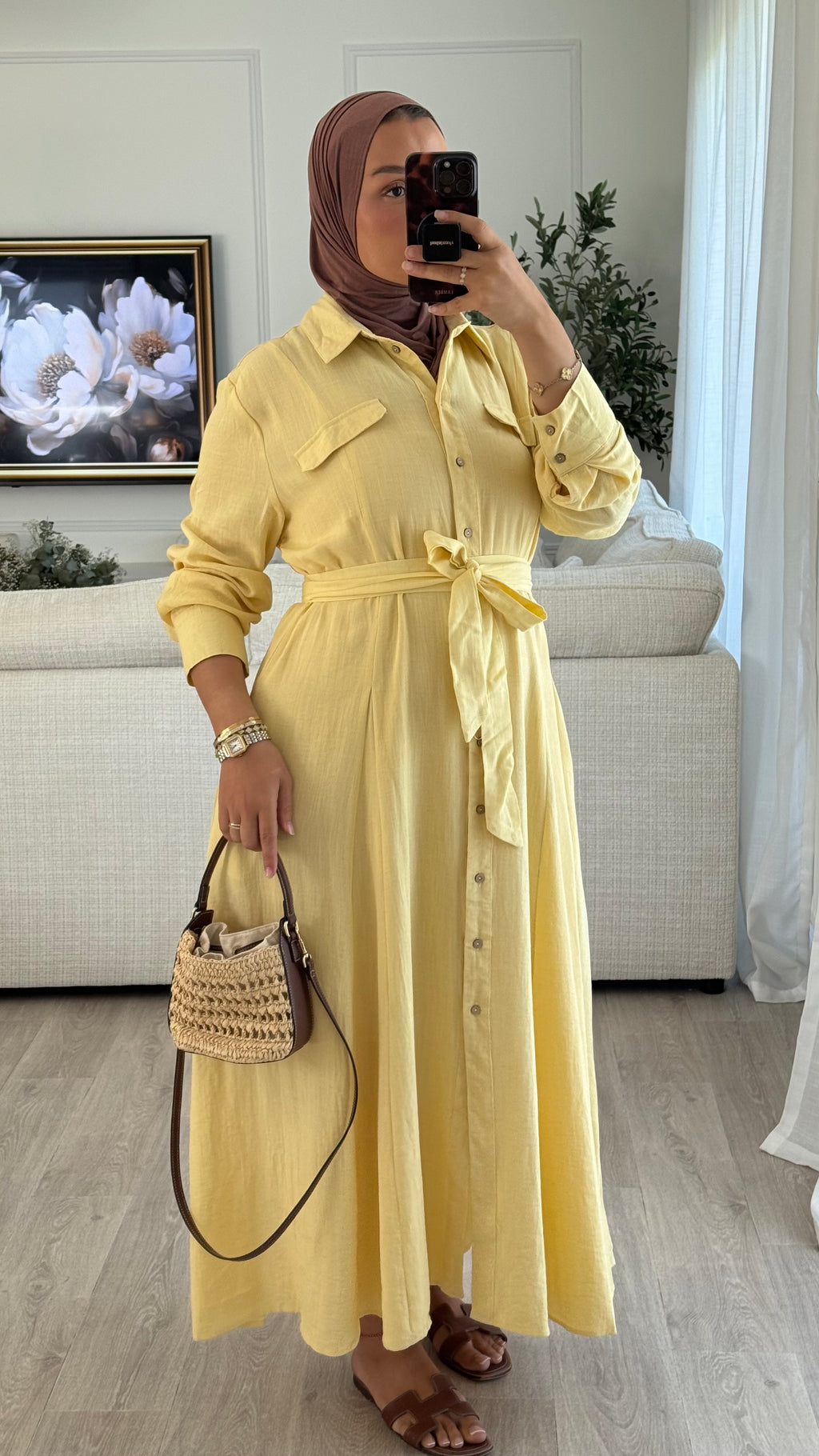 Robe lin Nayia | Jaune