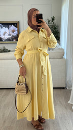 Robe lin Nayia | Jaune