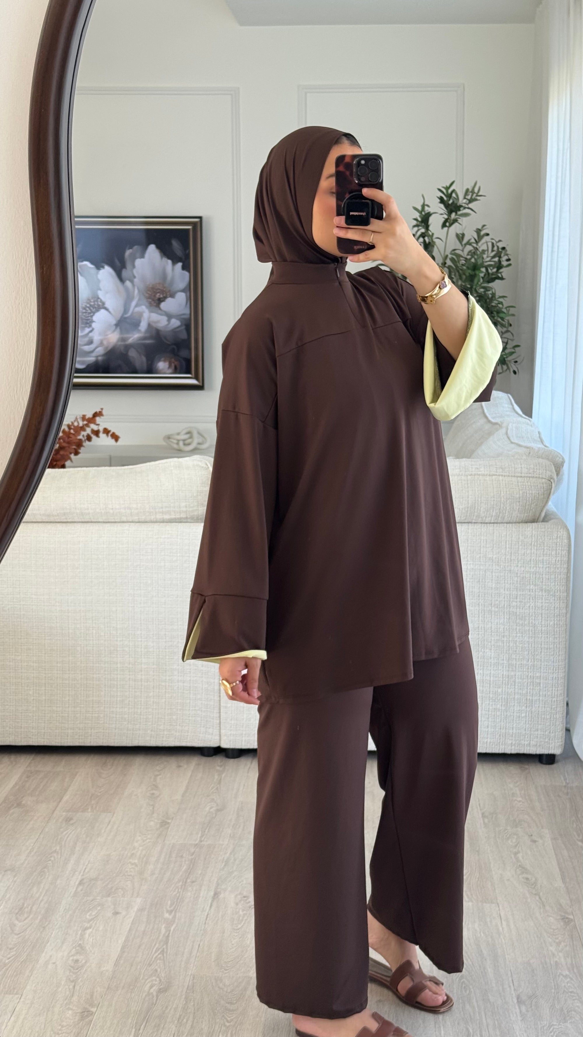 Burkini Lycia | Chocolat - Jaune