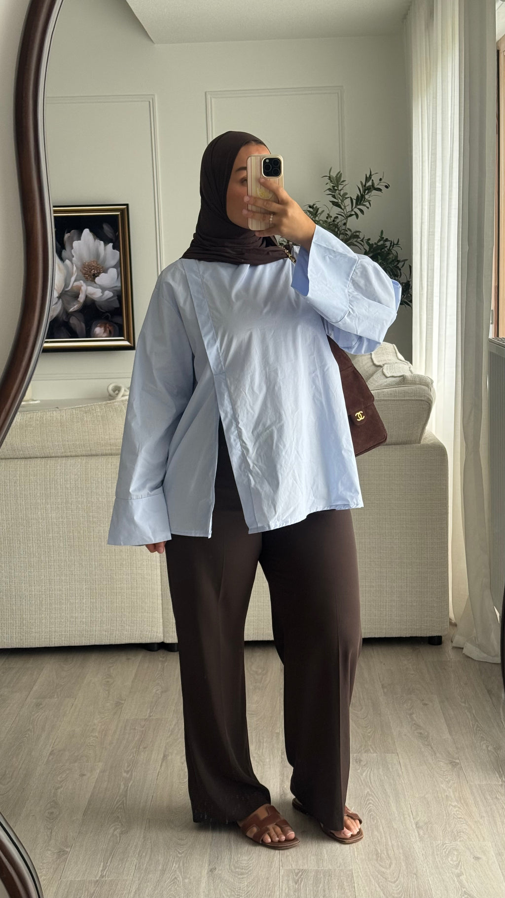 Blouse fentes | bleu