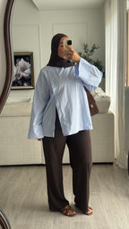 Blouse fentes | bleu
