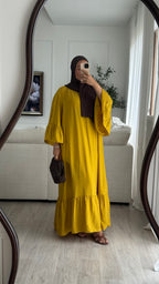 Robe à volant | Moutarde