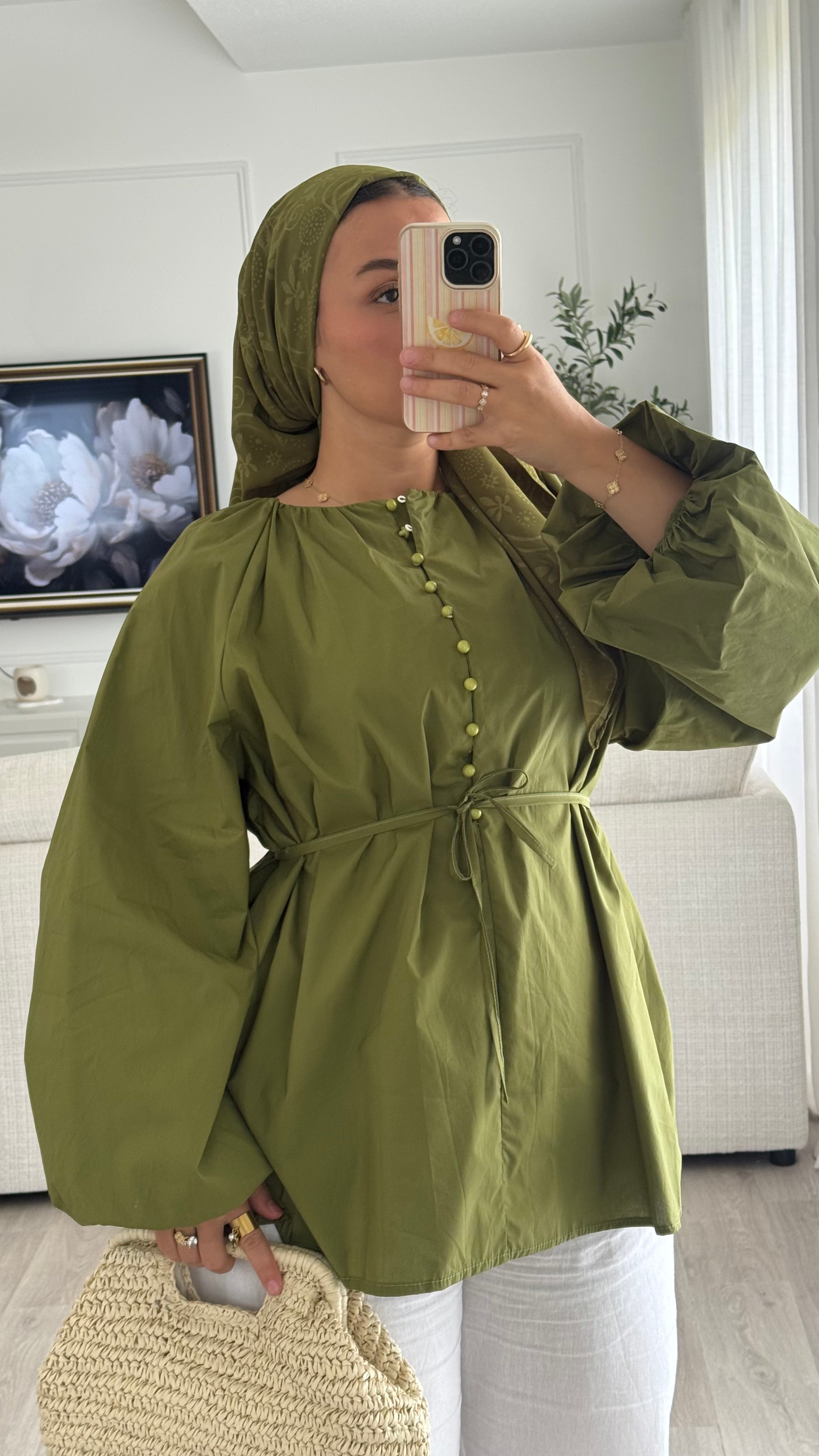 Blouse 100% cotton | Olive