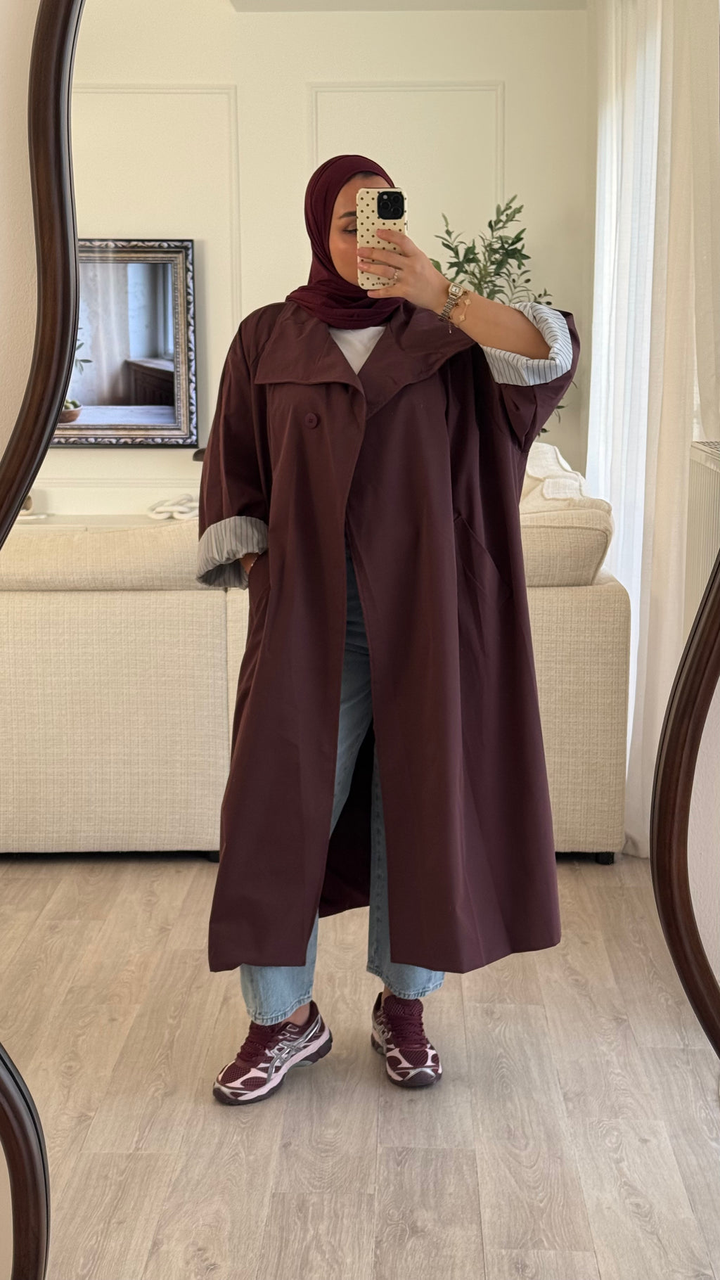 Trench Long Oversize | bordeaux