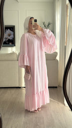Robe à volant Vichy | Rose