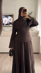 Ensemble jupe Carina | Chocolat [ PRÉCOMMANDE]