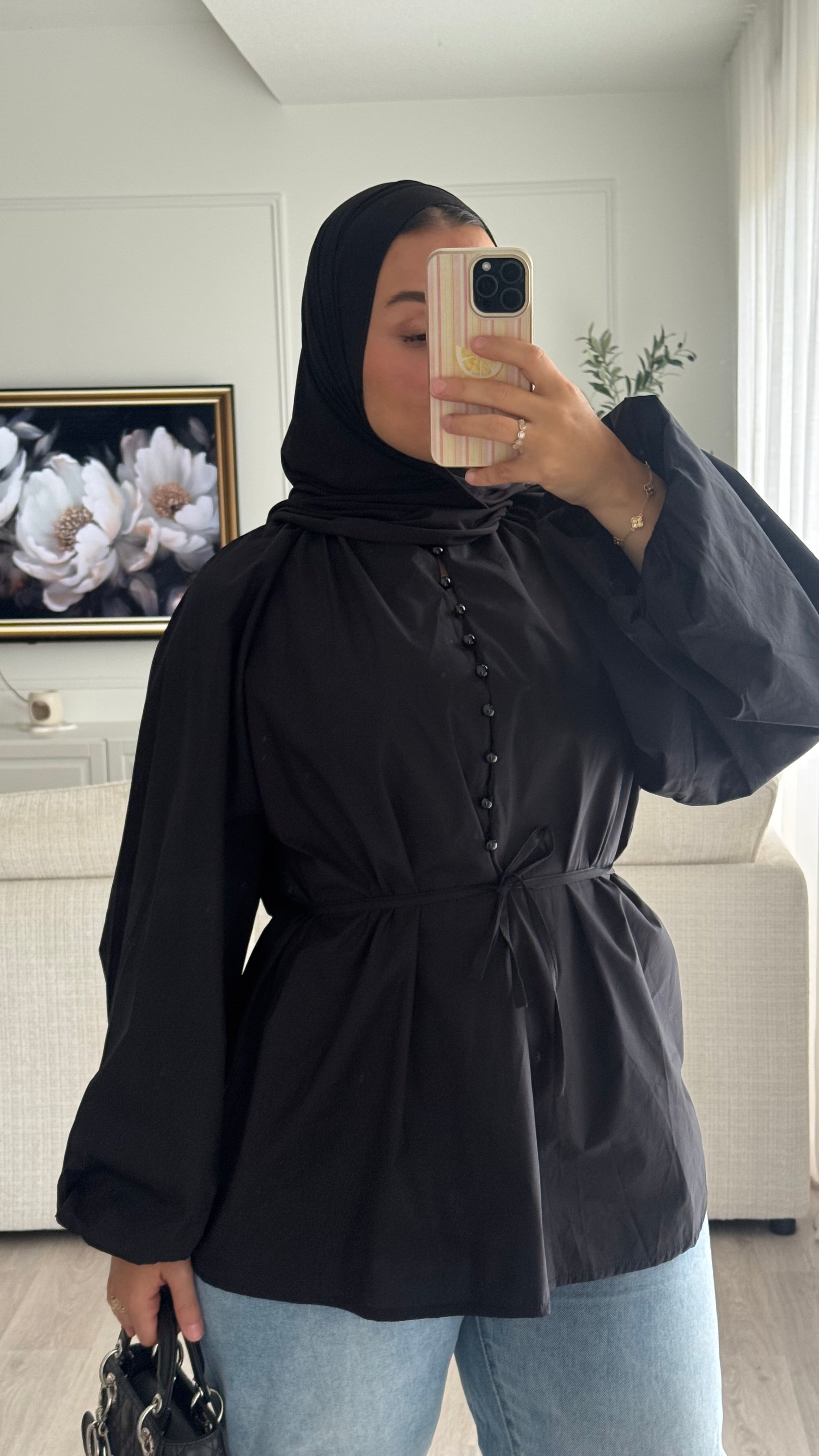 Blouse 100% cotton | Noir