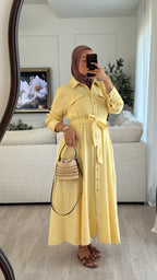 Robe lin Nayia | Jaune