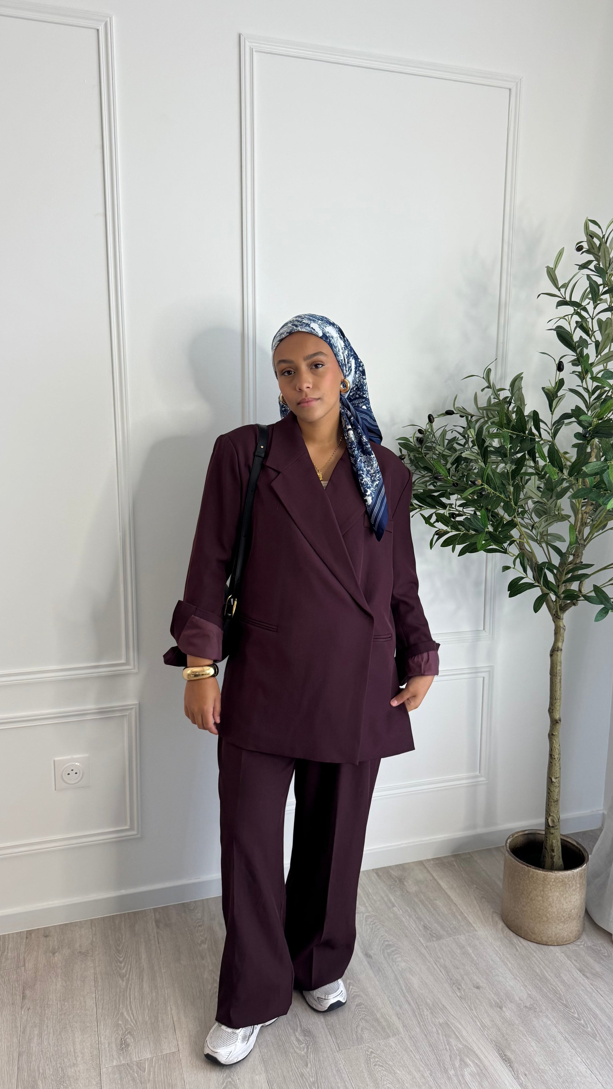 Blazer croisée oversize l Burgundy
