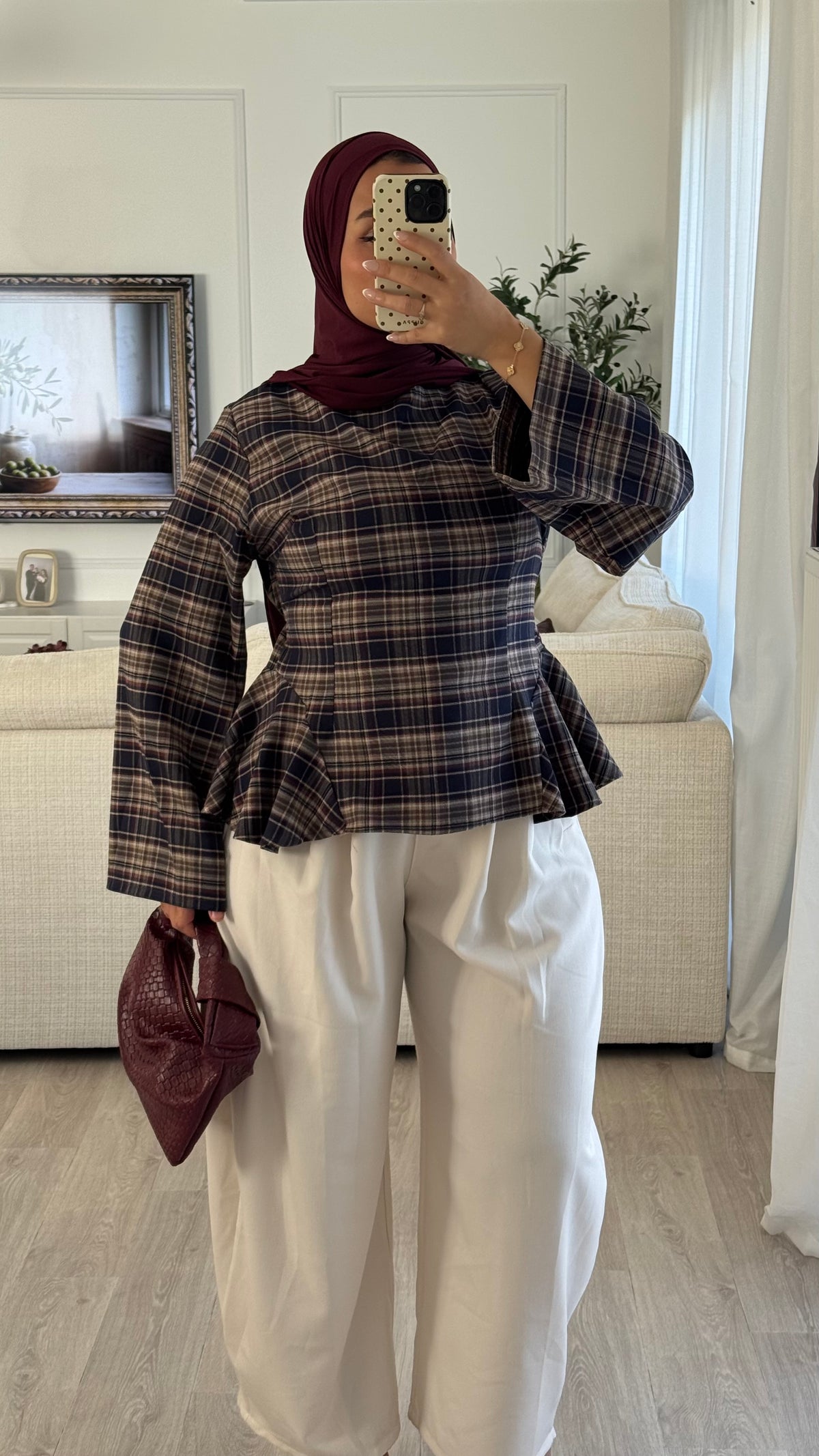 Blouse Peplum | à Carreaux