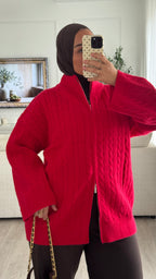 Gilet torsadée | Rouge