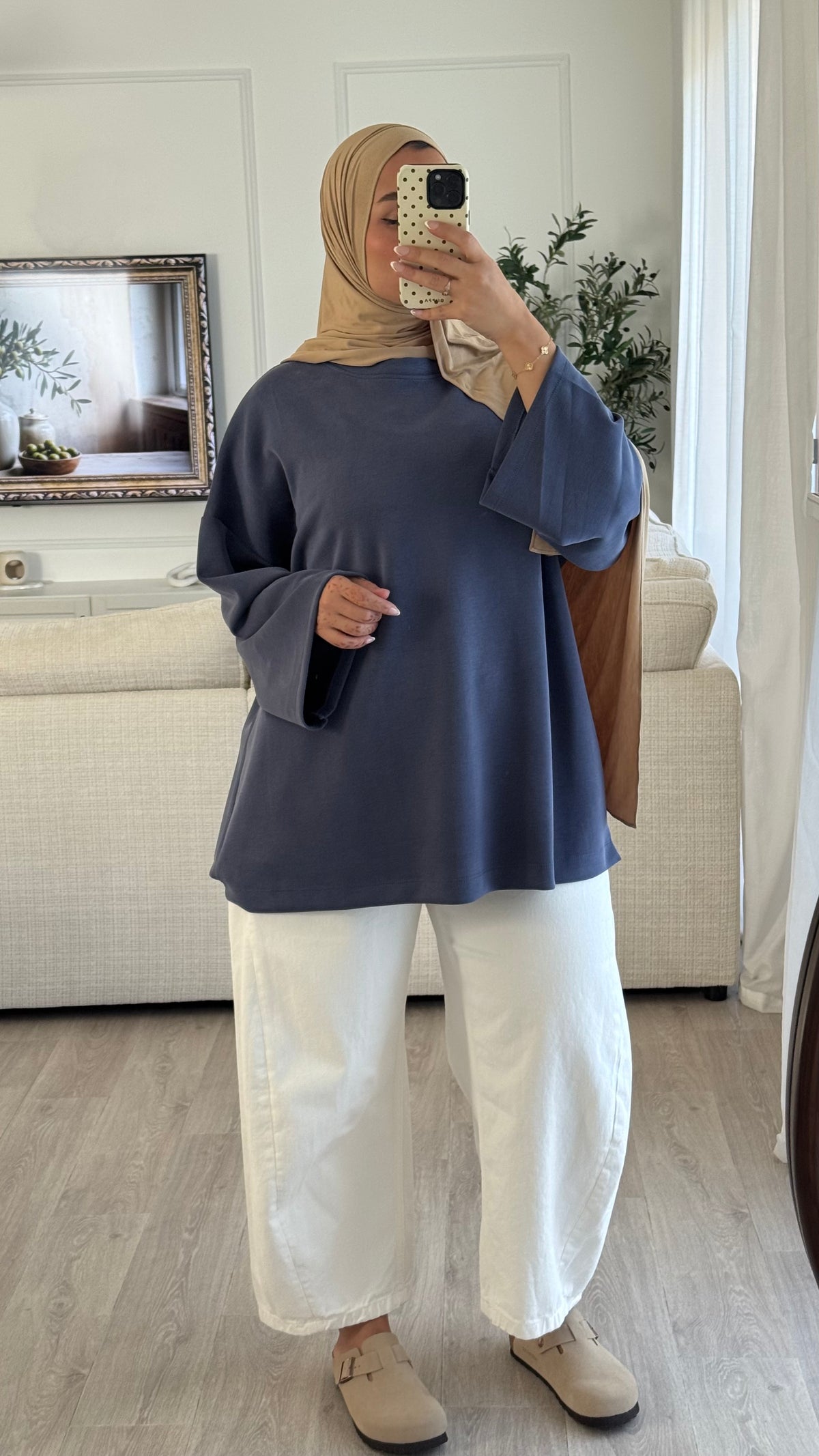 T-shirt Oversize en modal | Bleu jeans