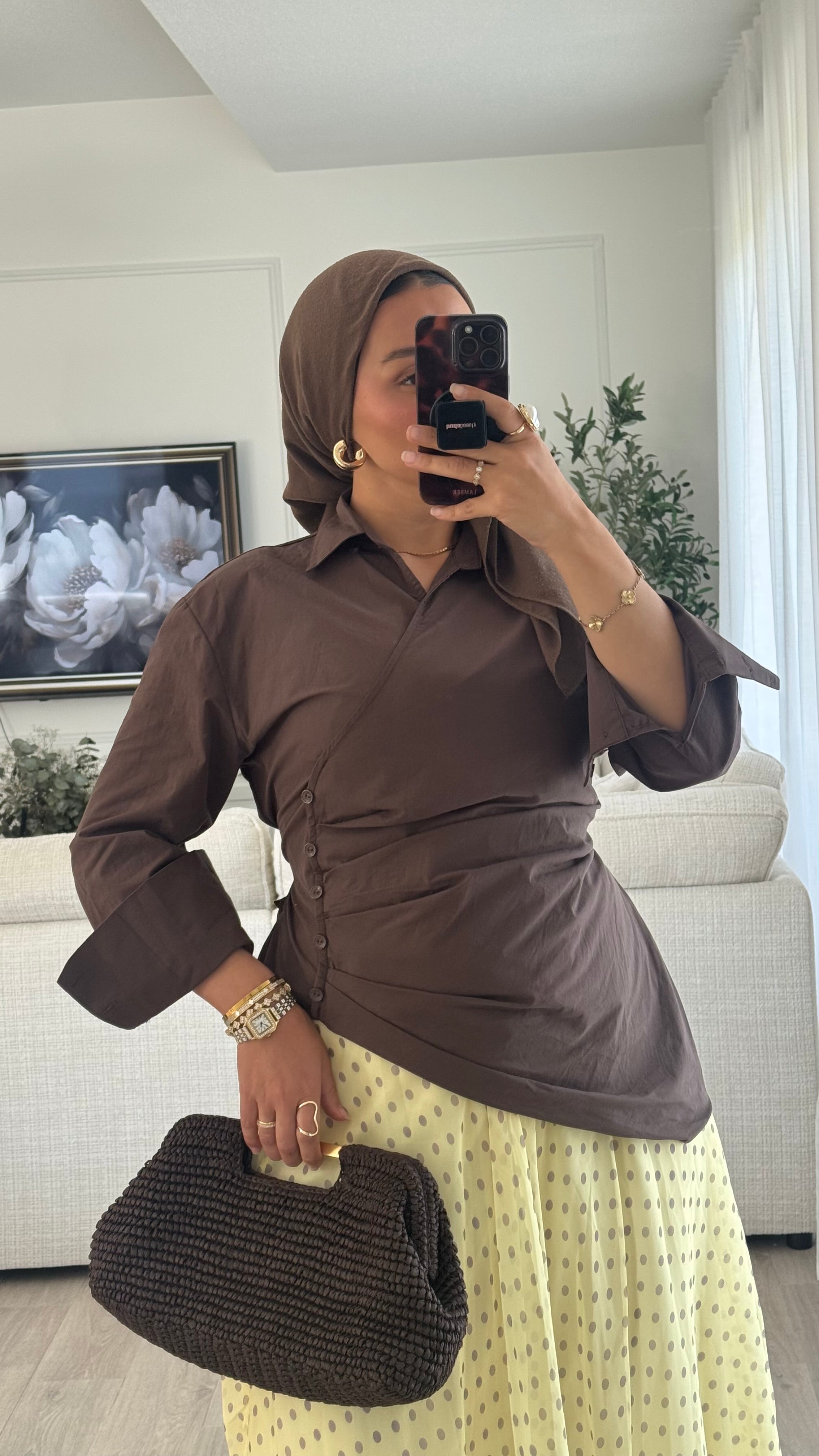 Chemise 100% Cotton | Chocolat[ Expedition le 08/05]