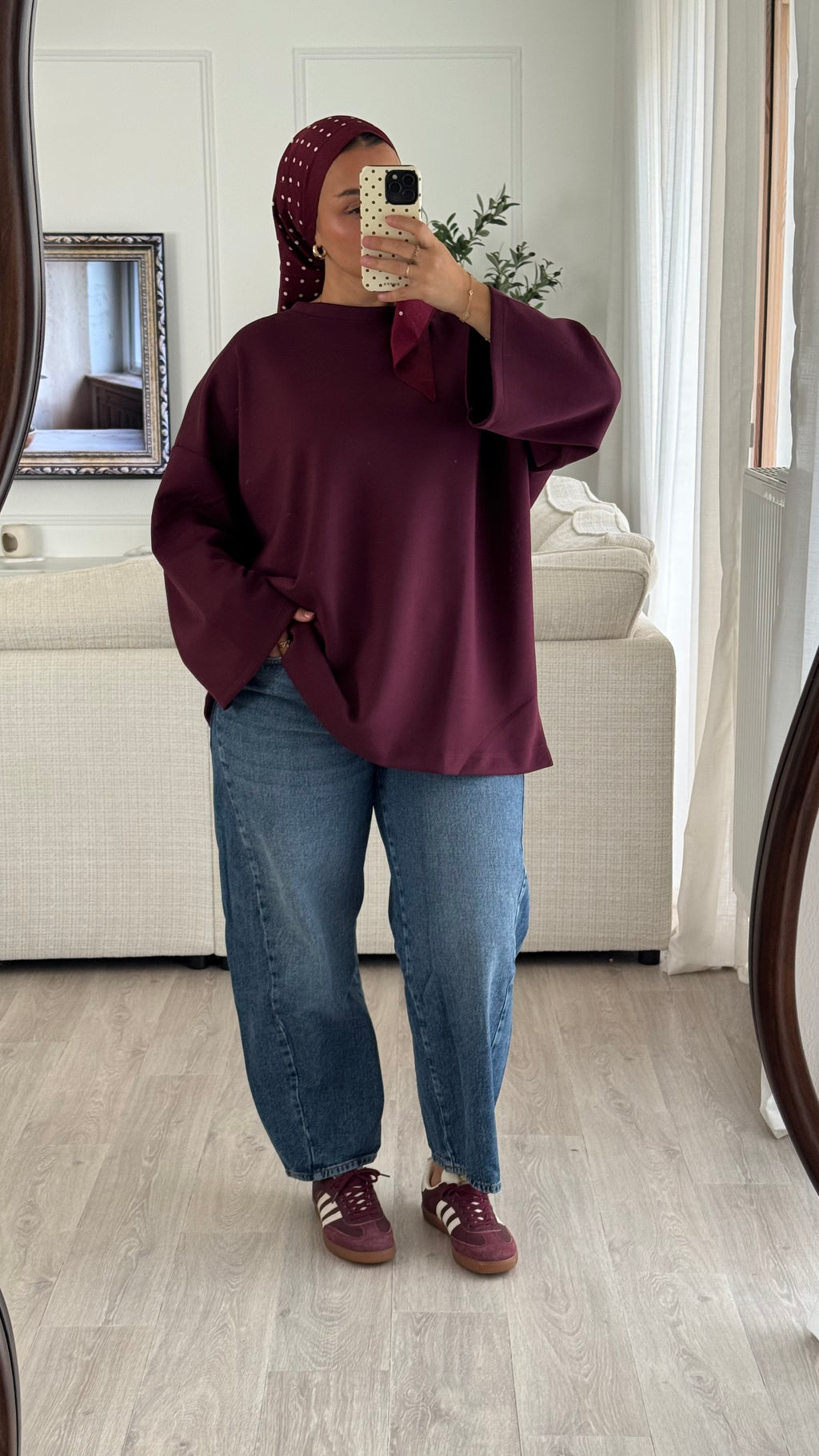 T-shirt Oversize en modal | Burgundy