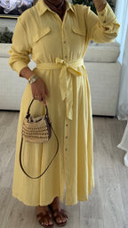 Robe lin Nayia | Jaune