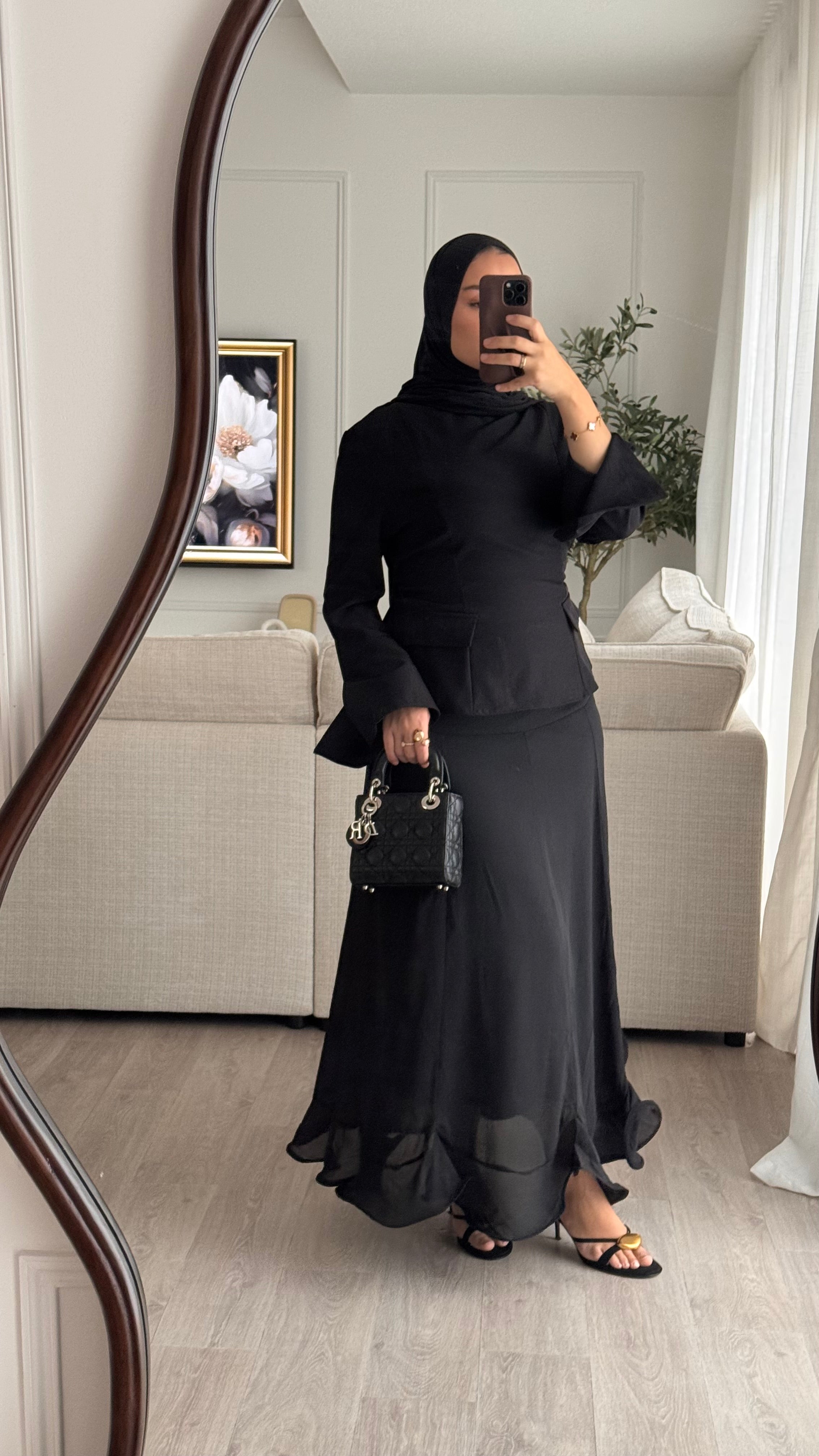 Ruffled skirt | Black