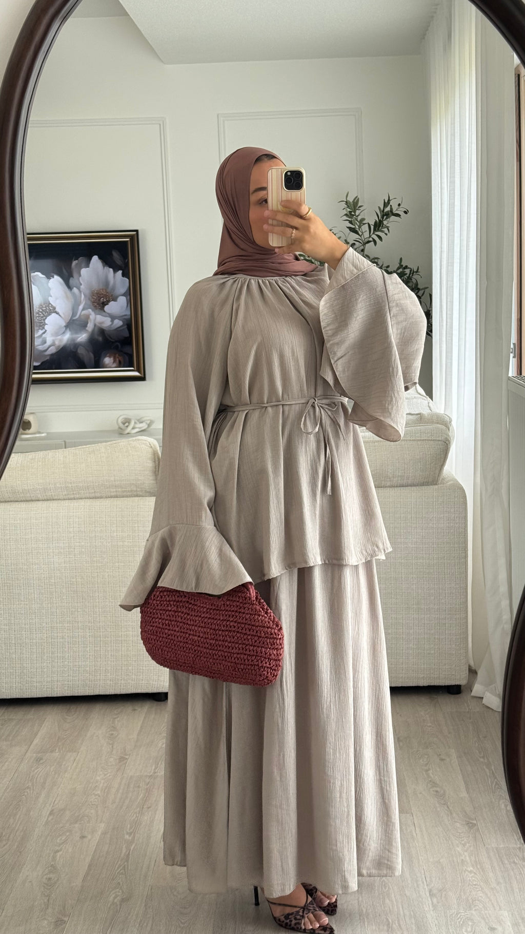 Ensemble à volant | Taupe