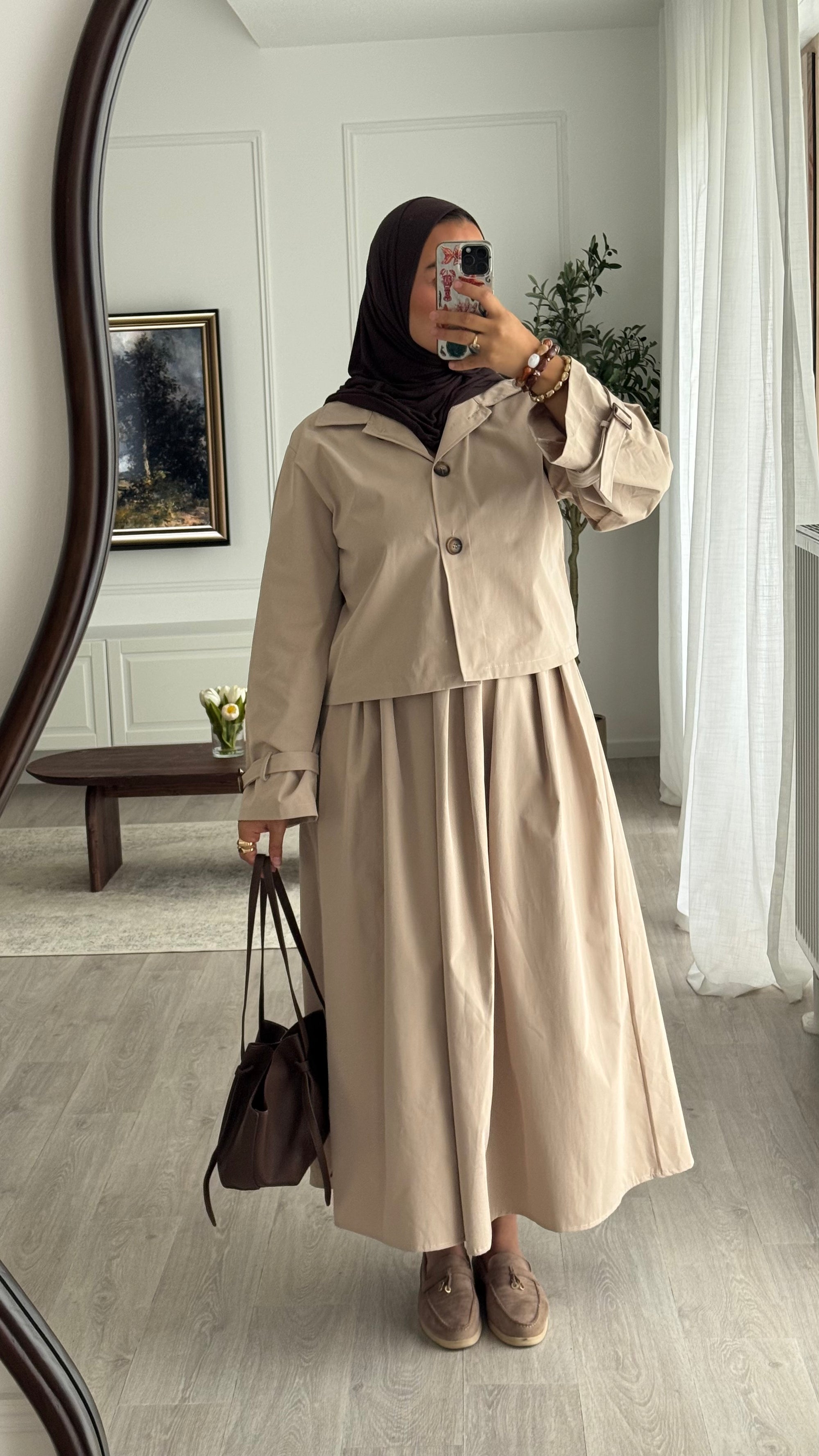 Ensemble jupe Trench | Beige