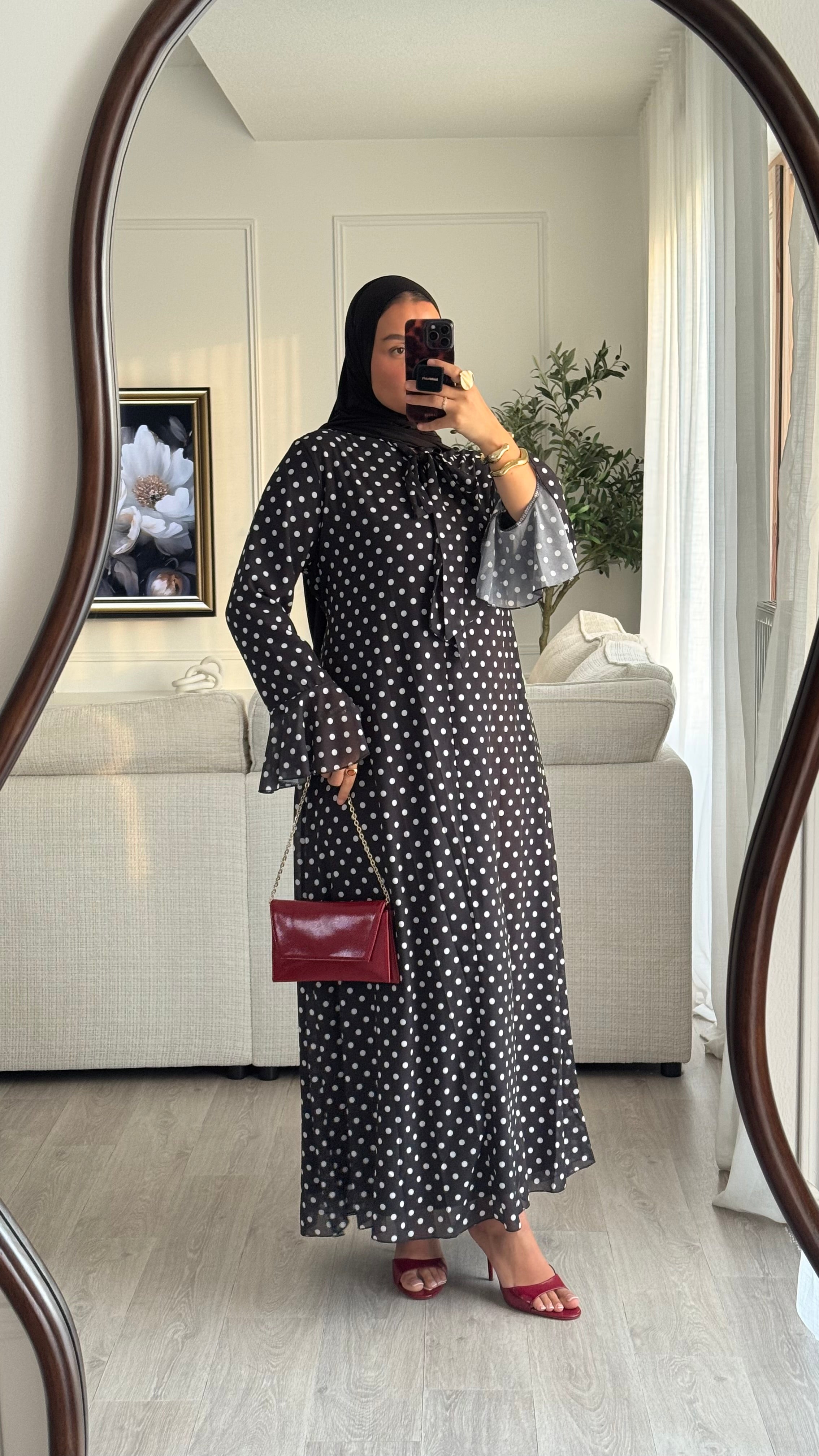 Robe à pois Kayna | Noir