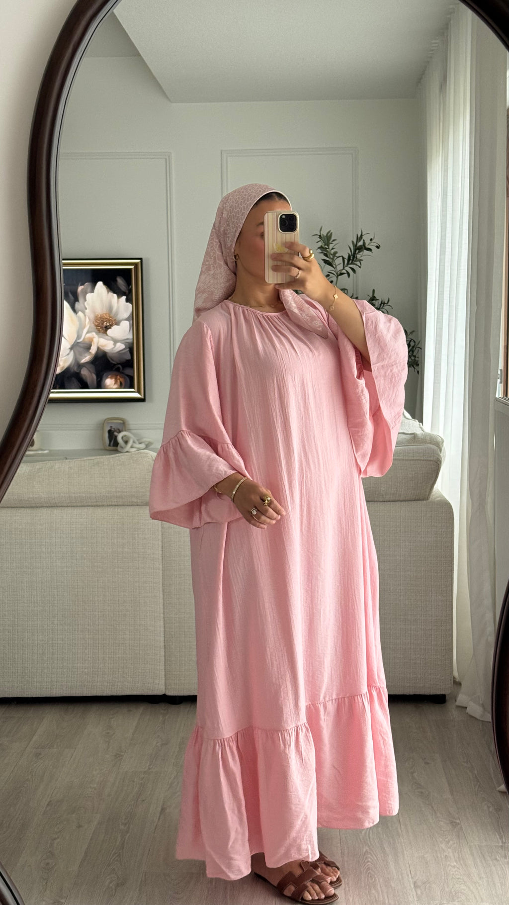 Robe à volant | Rose