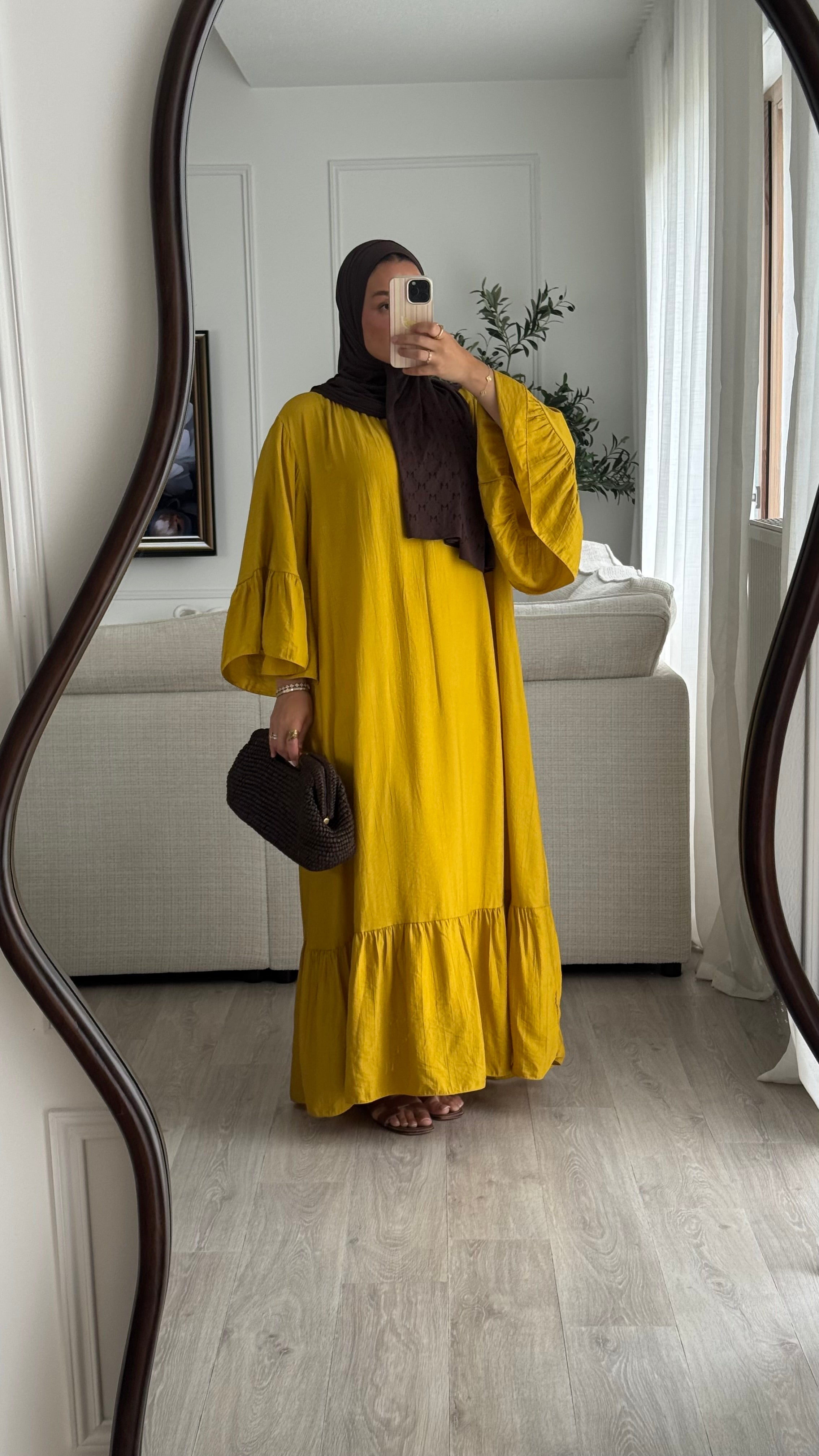 Robe à volant | Moutarde