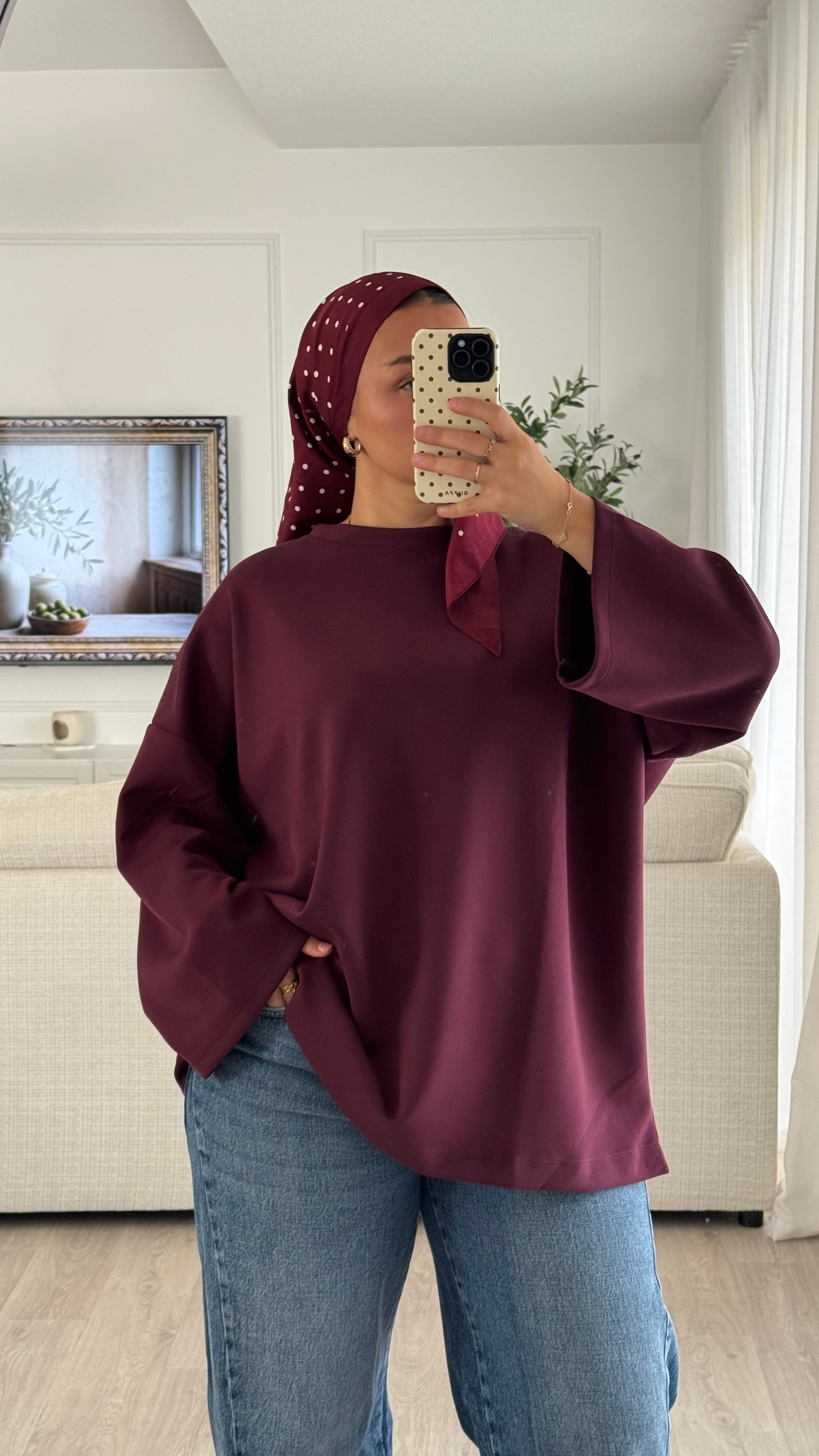 T-shirt Oversize en modal | Burgundy