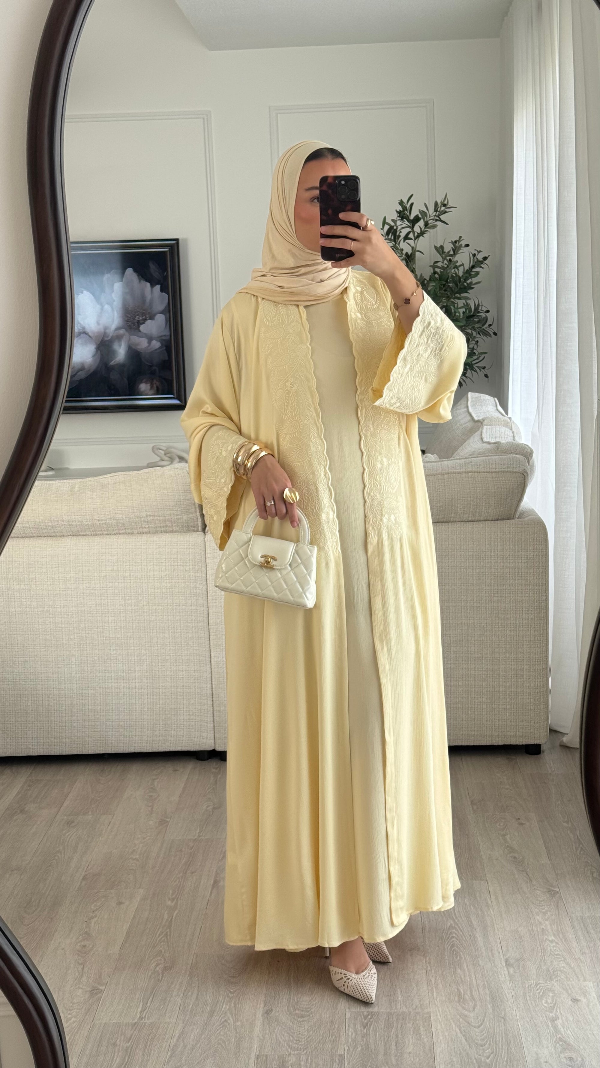 Ensemble Abaya Jawhara | Jaune