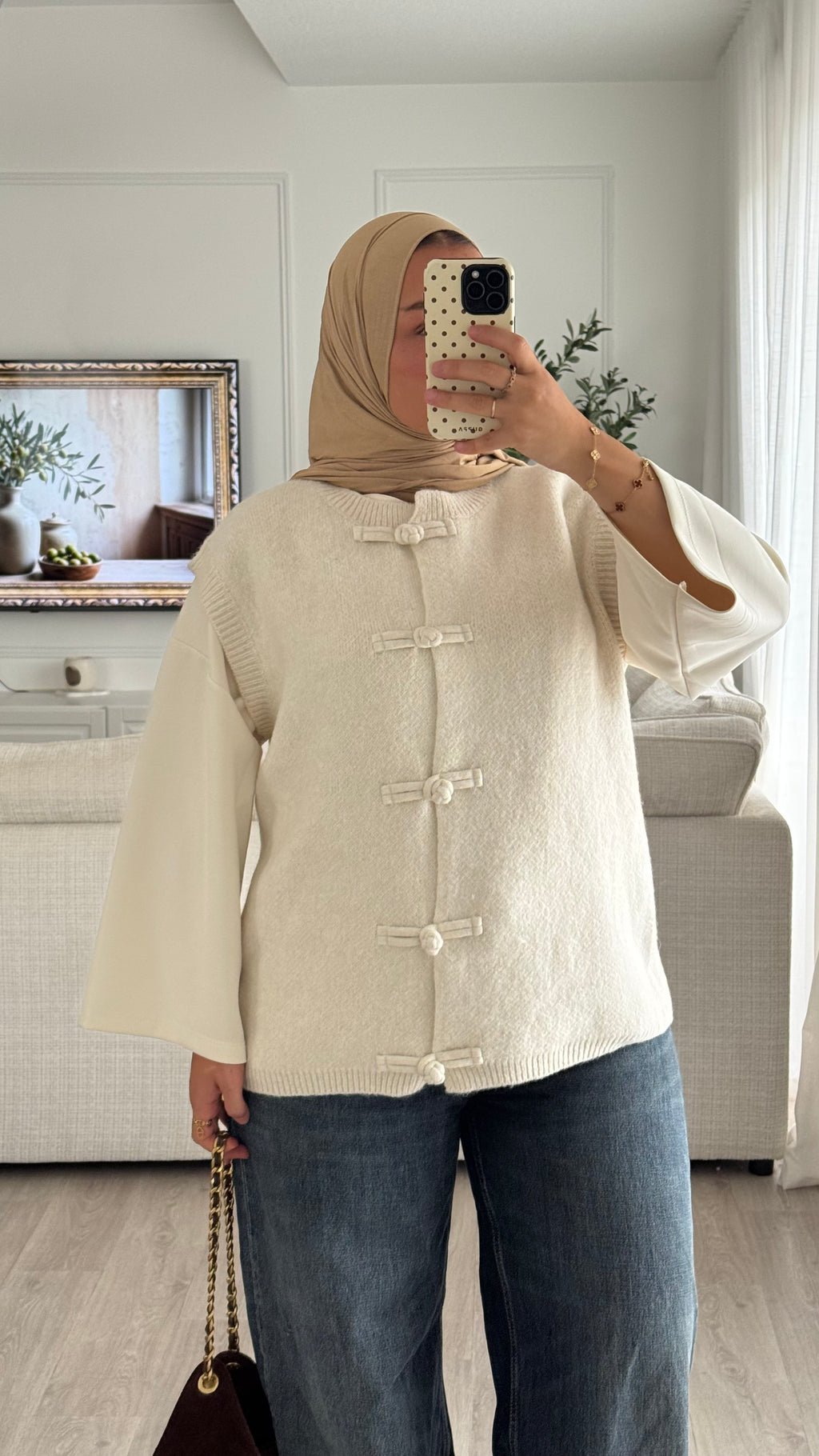 Gilet sans manches | Crème