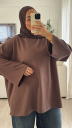 T-shirt Oversize en modal | Marron