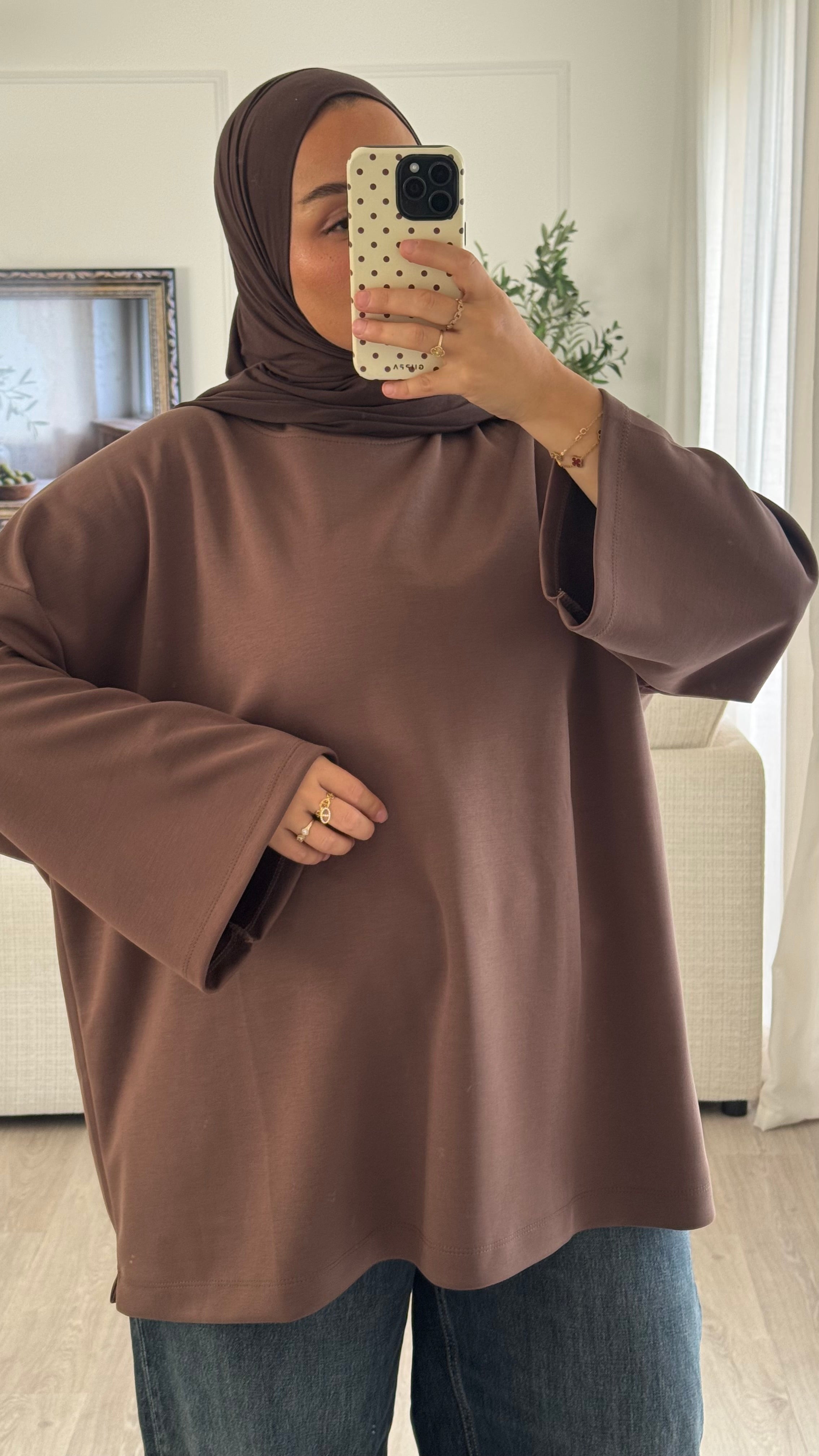 T-shirt Oversize en modal | Marron