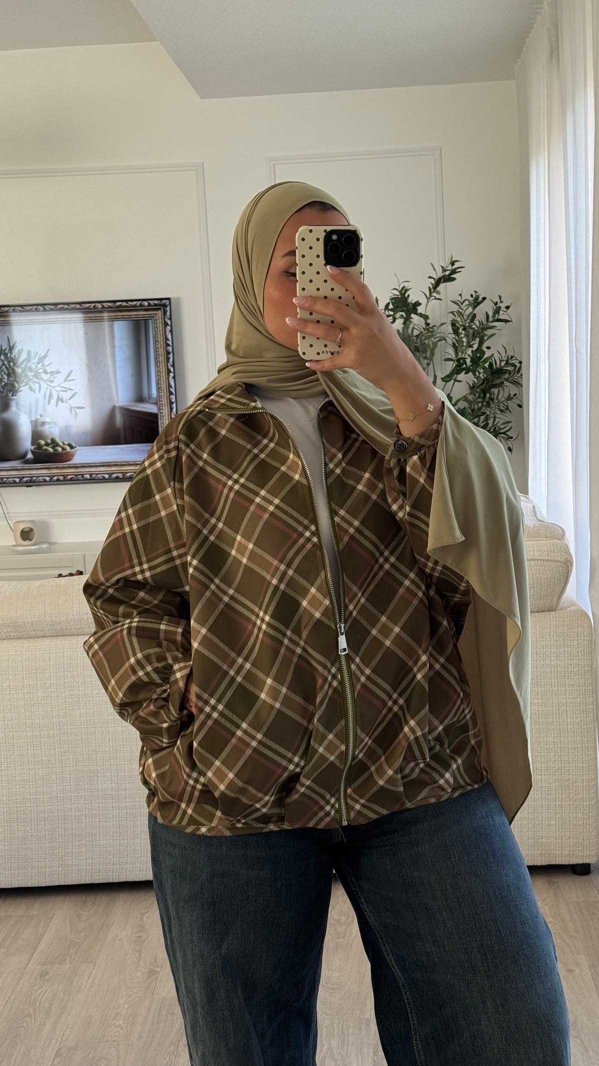 Bombers à carreaux | Vert