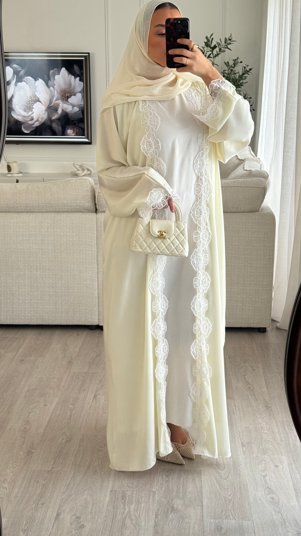 Abaya Al Maha | Écru [ Édition spéciale – Création Dubaï]