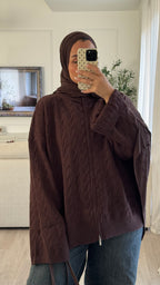 Gilet torsadée | Chocolat
