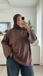 T-shirt Oversize en modal | Marron