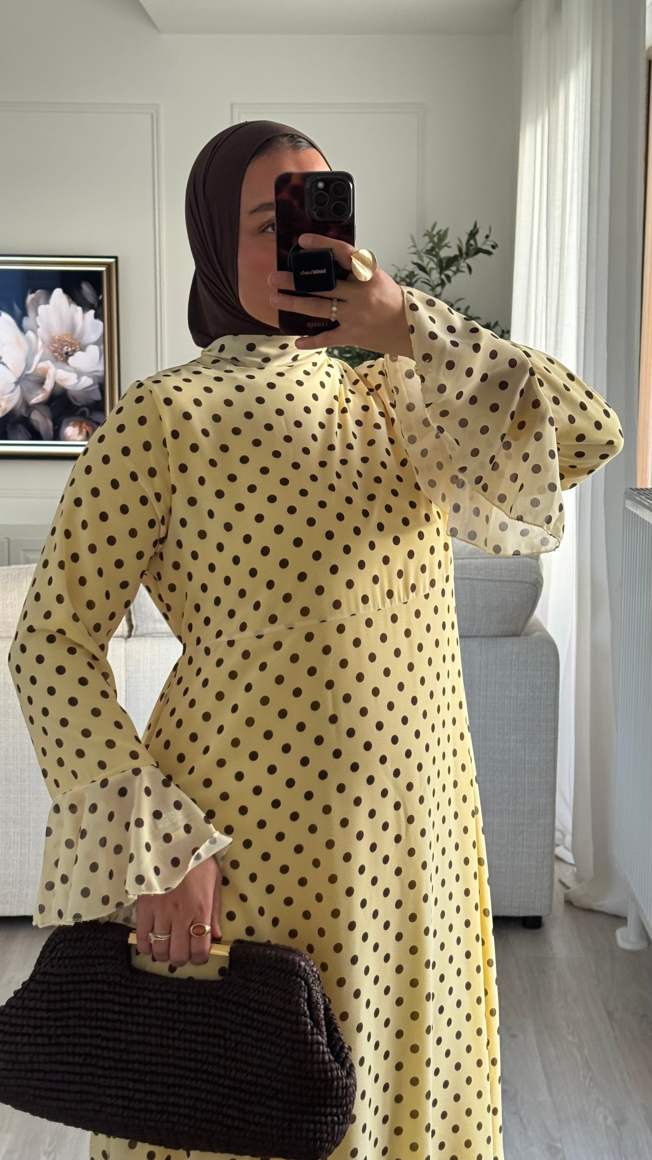 Robe à pois Kayna | Jaune