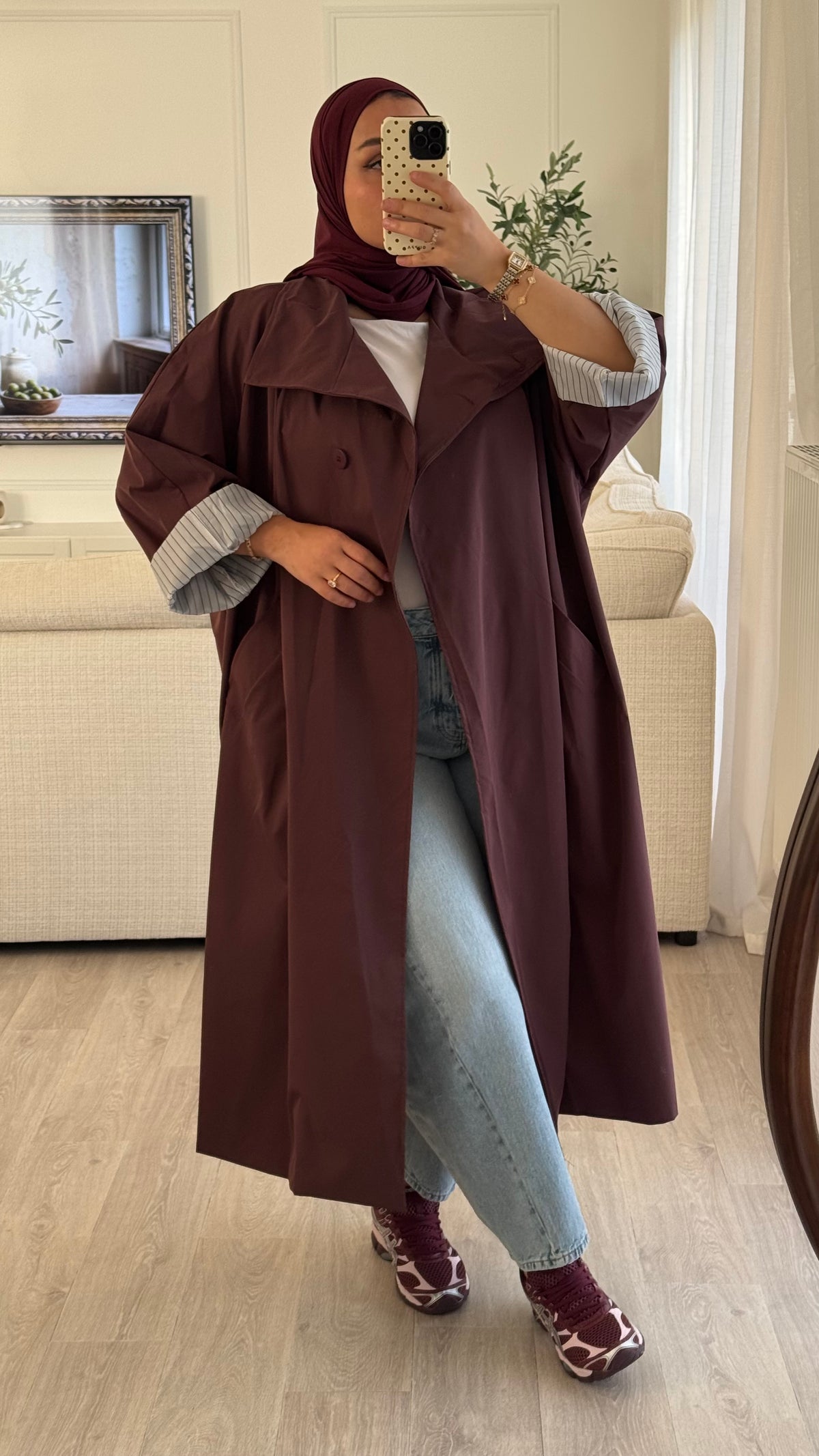 Trench Long Oversize | bordeaux