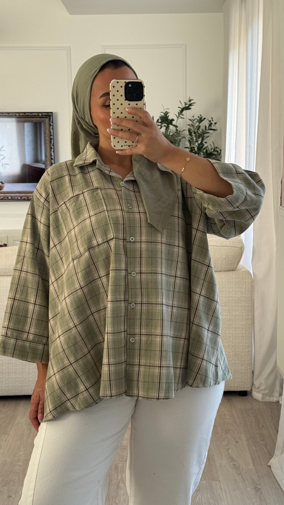 Chemise Oversize à carreaux | Sauge