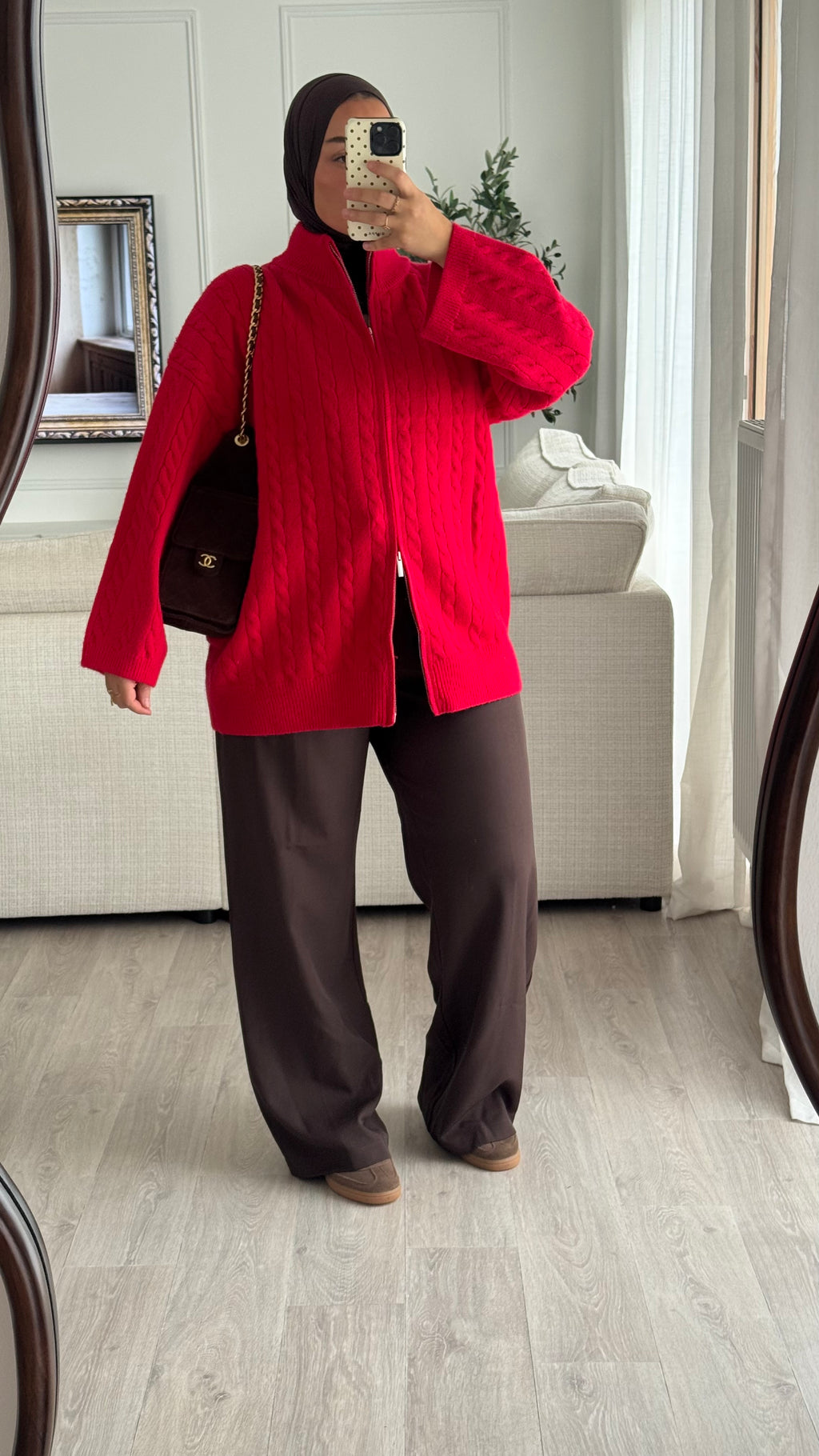 Gilet torsadée | Rouge